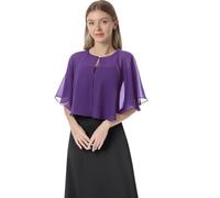 Chales y capelets suaves de gasa para vestido de noche, boda, capa de chal, accesorios para mujer estilo años 20, Púrpura, Talla única