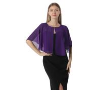 Chales y capelets suaves de gasa para vestido de noche, boda, capa de chal, accesorios para mujer estilo años 20, Púrpura, Talla única