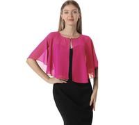 Chales y capelets suaves de gasa para vestido de noche, boda, capa de chal, accesorios para mujer estilo años 20, Rosa caliente, Talla única