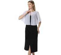 Chales y capelets suaves de gasa para vestido de noche, boda, capa de chal, accesorios para mujer estilo años 20, Blanco, Talla única