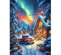 Chalet aux aurores boréales dans la neige Puzzle 1000 Piezas Cartón Resistente Para Coleccionistas Animal cuento de hadas fantástico Entretenimiento Toda La Familia Mejora Memoria Pack Completo Para N