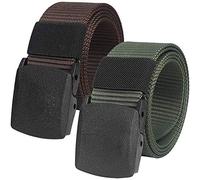 Chalier 2 Piezas Cinturon Hombre Tactico Militar Ajustable Cintura con Hebilla Plastica