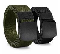 Chalier 2 Piezas de Cinturon Hombre, Cinturon Infinitamente de Nylong Forma Flor Ajustable con Hebilla Hombre y Mujer