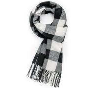 Chalier Fashion Bufanda de Invierno Hombre Térmica a Cuadros Bufanda Moda Clásica con Borla Larga para Hombre y Mujere