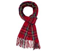 Chalier Fashion Bufanda de invierno para hombre Bufanda térmica a cuadros Bufanda de moda clásica con borla larga para hombre y mujere