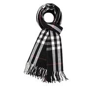 Chalier Fashion Bufanda de invierno para hombre térmica a cuadros Bufanda de moda clásica con borla larga para hombre y mujere