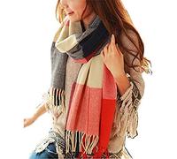 Chalier Fashion Bufanda de Mujer Bufandas de Punto Caliente de Invierno Bufanda Larga y Suave Chal con Flecos