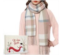 Chalier Fashion Bufanda Invierno Mujer Embalaje en Caja de Regalo Bufanda a Cuadros Manta de Gran Tamaño Chal Cachemira Cálido para Mujer Regalo Secreto Navidad