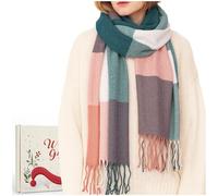 Chalier Fashion Bufanda Invierno Mujer Embalaje en Caja de Regalo Bufanda a Cuadros Manta de Gran Tamaño Chal Cachemira Cálido para Mujer Regalo Secreto Navidad