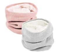 Chalier Fashion Calentador de Cuello de Invierno Unisex con Forro Térmico Bufanda de Punto Infinito Para Hombre y Mujer (Paquete de 2)