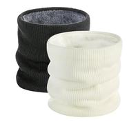 Chalier Fashion Calentador de Cuello de Invierno Unisex con Forro Térmico Bufanda de Punto Infinito Para Hombre y Mujer (Paquete de 2)