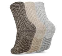 Chalier Finery 3 Pares de Calcetines Antideslizantes, Calcetines de Punto Grueso, Calcetines de Lana, Calcetines Térmicos, Sin Género, Para Hombres Y Mujeres EU42-46