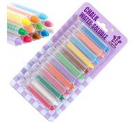 Chalk Set - 12 Color Dust Free Sticks, Smooth Writing Washable Drawing Crayons with Easy Grip Design, Clean Erase Art Supplies, Ideal for Boys Girls Outdoor Playroom Classroom Blackboard
