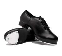 chalkalon Zapatos De Tap, Material De Cuero, Tacón Bajo, Suela Partida para Mujer, Zapatos De Baile De Claqué De Jazz para Mujeres, Niñas, Tamaño 35-41