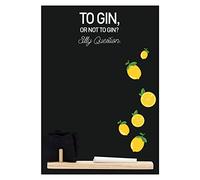 Chalkboards Uk Pequeña Pizarra/Pizarra/Pizarra/Pizarra De Cocina Con Impreso Gin Silly Pregunta Arte, Piezas De Tiza Y Borrador De Fieltro. Cabina Diseño Gama, Madera, Negro, 29,7 X 20,7 X 1 Cm