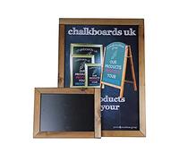 Chalkboards UK Pizarra enmarcada y Soporte para póster, Madera, Roble Oscuro, A2 (66 x 48 x 2cm)