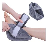 CHALKSEA Protector Talones Antiescaras, 1 Par Suave Ajustables Cojín Elevador De Pies Antiescaras con Cierre De Vel-CRO, Patucos Antiescaras Alivio De Úlceras por Presión Y Talón De Las Escaras,Gris