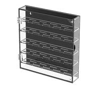 Challenge Coin Display, Clear Acrylic Round Coin Cabinet, Removable Shelves Design, Sturdy Protective Holder, Storage Solution for Medals, Pins, Badges, Collection, Desktop, 10.24x2.17x11.81 Inches