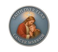 Challenge Coin, Faith Over Fear Medallion, 1.18in Commemorative Collectible Token, Detailed Spiritual Design, Portable Metal Finish for Home Display, , Men, Women, Faith Supporters