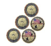 Challenge Coins - Moneda militar para veteranos, paquete de 5, Estados Unidos We Stand for The Flag We Kneel for The Fallen