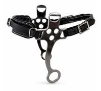 CHALLENGER Hackamore 35RT01BK - Hackamore ajustable de piel acolchada para caballo, color negro