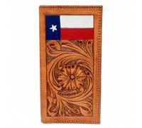 CHALLENGER Western Rodeo - Cartera de piel con diseño floral de Texas Pride 18RSW155R pintado a mano
