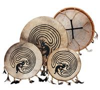 Chamán carga acuosa Diámetro 30 cm redondo indios plumas Shaman Drum incluye mazo