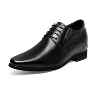 CHAMARIPA Zapatos de Elevación Invisibles para Hombre - apatos de Vestir Formales con +7 cm de Aumento de Altura - Oxford y Derby de Piel para Negocios y Oficina