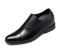 CHAMARIPA Zapatos de Vestir con Elevador Negros de Oxfords para hacerte Hombres más Altos Zapatos de Boda de Cuero de Vaca 7CM X92H38