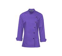 Chamarra de Manga Larga Nueva Chaqueta de Chef Uniforme para Mujeres Ideal para Servicio de Alimentos, Catering y Profesionales Culinarios., Morado (, XS