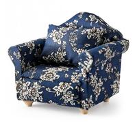 CHAMBERY Silla en miniatura a escala 1:12 con casa de muñecas de almohada, color azul marino