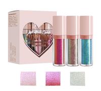 Chameleon Eyeshadow, Glitter Eyeshadows, Liquid Chameleon Eyeshadow, Shimmer Eyeshadow, Multi Chrome Eyeshadows, Set of 3 Stunning Shades Glittering Finish Long-lasting Wear for Women