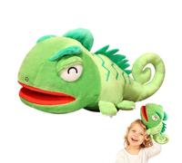 Chameleon Hand Puppt Plush Toy - Realistic Lizard Stuffed Animal Puppet with Movable Mouth, Interactive Plush Hand Puppet Toy for Kids Storytelling Play Gift Basket Stuffers