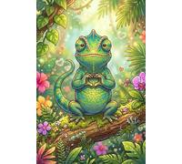 Chameleon Journal - Cute Heart Hands Cover: Part of the Reptile & Amphibian Collection • Lined Notebook for Kids, Teens & Adults