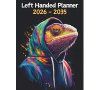 Chameleon Left Handed Planner: 10 Year Monthly | Large 120 Month Calendar | Gift For People Who Love Lizards, Reptile Lovers | Ideal for ... and Busy Individuals | 8.5 x 11 Inches | v1
