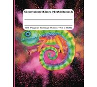 Chameleon on colorful explosion Composition Notebook. College ruled, matte cover 7.5 x 9.25