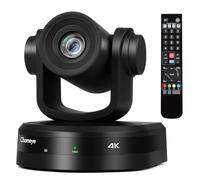 Chameye Cámara 4K PTZ con seguimiento automático de IA 10x, zoom óptico, cámara de conferencia 4K con HDMI, LAN (PoE), USB 3.0, grabación de tarjeta TF, para adoración, Videoconferencia, YouTube OBS