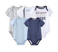 Chamie Body de manga corta para bebé recién nacido, pantalones de algodón puro, adecuados para niños y niñas de 0 a 12 meses, Color4, 1 mes