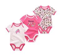 Chamie Body de manga corta para bebé, traje de una sola pieza para recién nacido, chaleco para bebés niños y niñas de 0 a 12 meses, paquete de 3, Color 2, 0-3 Months