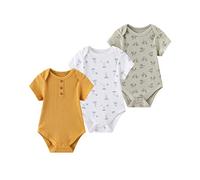 Chamie Body de manga corta para bebé, traje de una sola pieza para recién nacido, chaleco para bebés niños y niñas de 0 a 12 meses, paquete de 3, Color 15, 6-9 Months