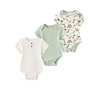 Chamie Body de manga corta para bebé, traje de una sola pieza para recién nacido, chaleco para bebés niños y niñas de 0 a 12 meses, paquete de 3, Color 16, 1 mes