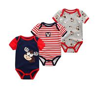 Chamie Body de manga corta para bebé, traje de una sola pieza para recién nacido, chaleco para bebés niños y niñas de 0 a 12 meses, paquete de 3, Color 9, 9 mes