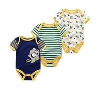 Chamie Body de manga corta para bebé, traje de una sola pieza para recién nacido, chaleco para bebés niños y niñas de 0 a 12 meses, paquete de 3, Color 8, 9-12 Months