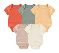 Chamie Body de manga corta para recién nacido, de una sola pieza, de algodón puro, adecuado para niños y niñas, de 0 a 12 meses, Color10, 1 mes