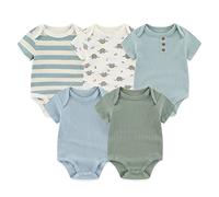 Chamie Body de manga corta para recién nacido, de una sola pieza, de algodón puro, adecuado para niños y niñas, de 0 a 12 meses, Color 16, 6 mes