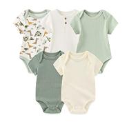 Chamie Body de manga corta para recién nacido, de una sola pieza, de algodón puro, adecuado para niños y niñas, de 0 a 12 meses, Color 13, 1 mes