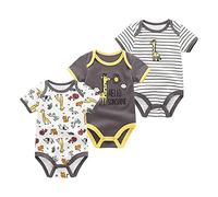 Chamie Body para bebé de manga corta de una pieza para bebés de 0 a 12 meses, paquete de 3, Color6, 0-3 meses