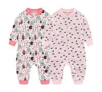 Chamie Mameluco para bebé para niños y niñas, doble cremallera y protección del cuello, dormir y jugar, 3-24 meses, Color 1, 18 Meses