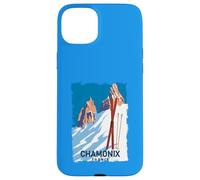 Chamonix Mont Blanc Alpes Franceses Esquí Invierno Deporte Vintage Carcasa para iPhone 15 Plus