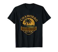 Chamorro HAFA ADAI Guam - Palmera Isla Playa Atardecer Camiseta